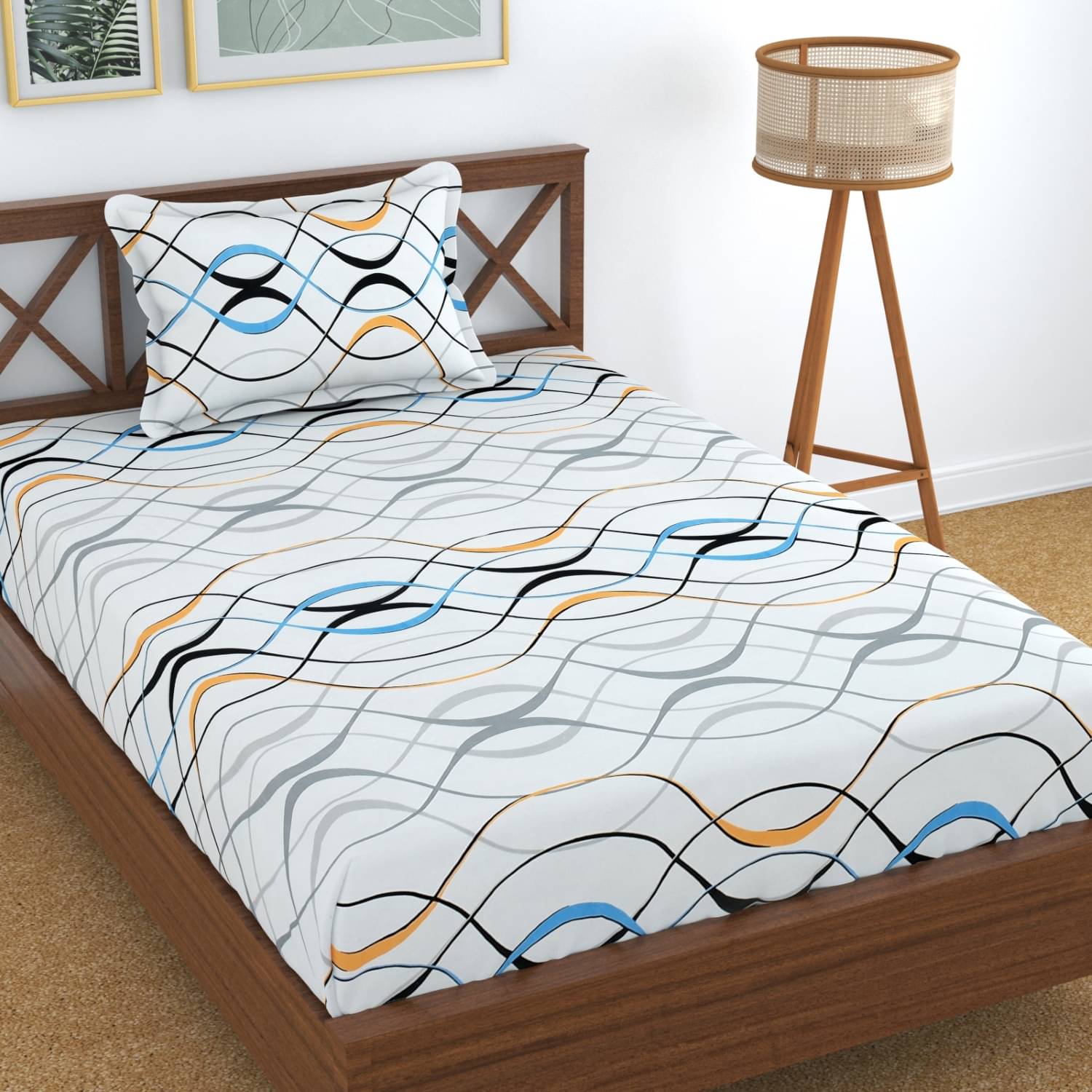 UrbanArts Microfiber 1 Single Bedsheet with 1 Pillow Cover ( White )     			UrbanArts Microfiber 1 Single Bedsheet with 1 Pillow Cover ( White )