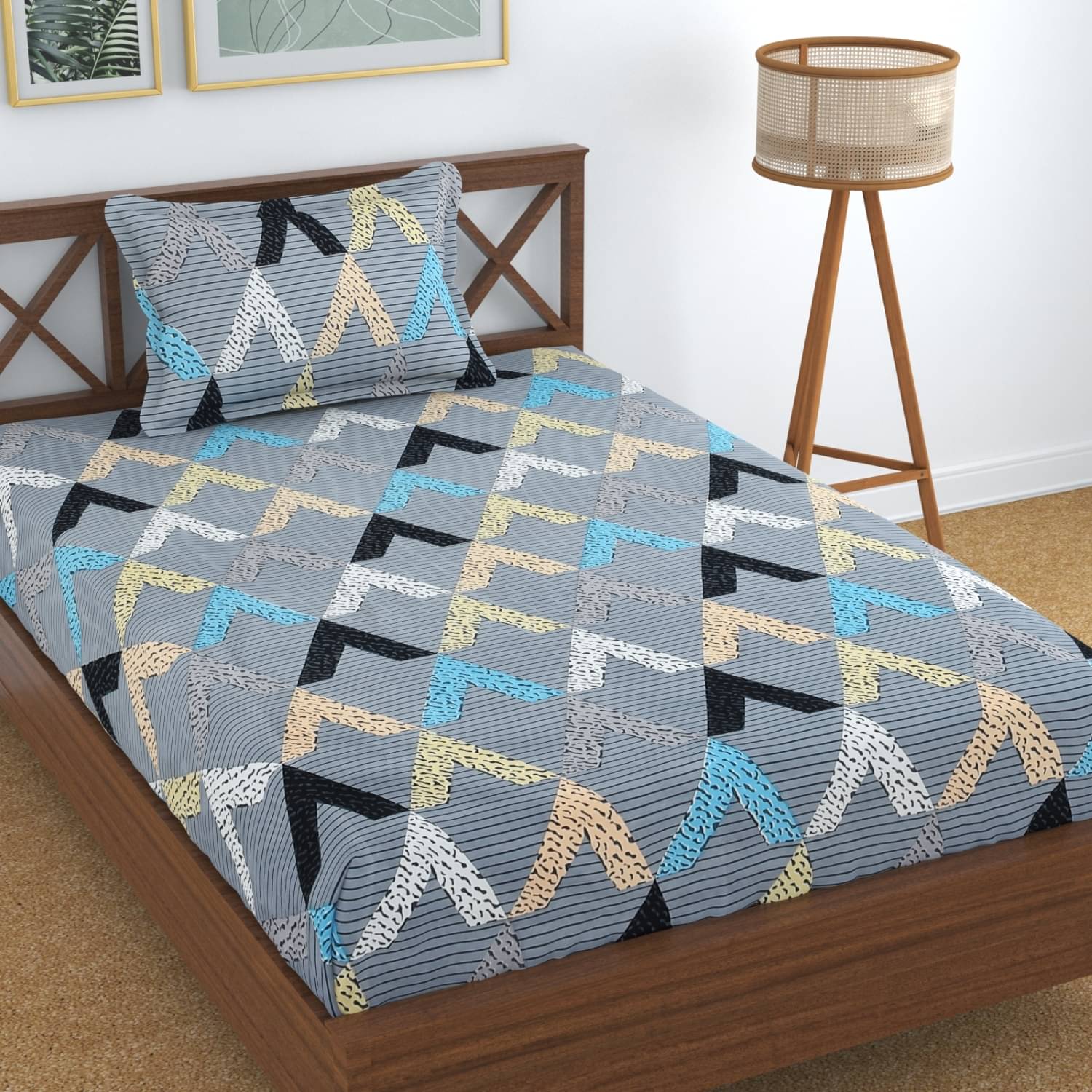UrbanArts Microfiber 1 Single Bedsheet with 1 Pillow Cover ( Grey Melange )     			UrbanArts Microfiber 1 Single Bedsheet with 1 Pillow Cover ( Grey Melange )