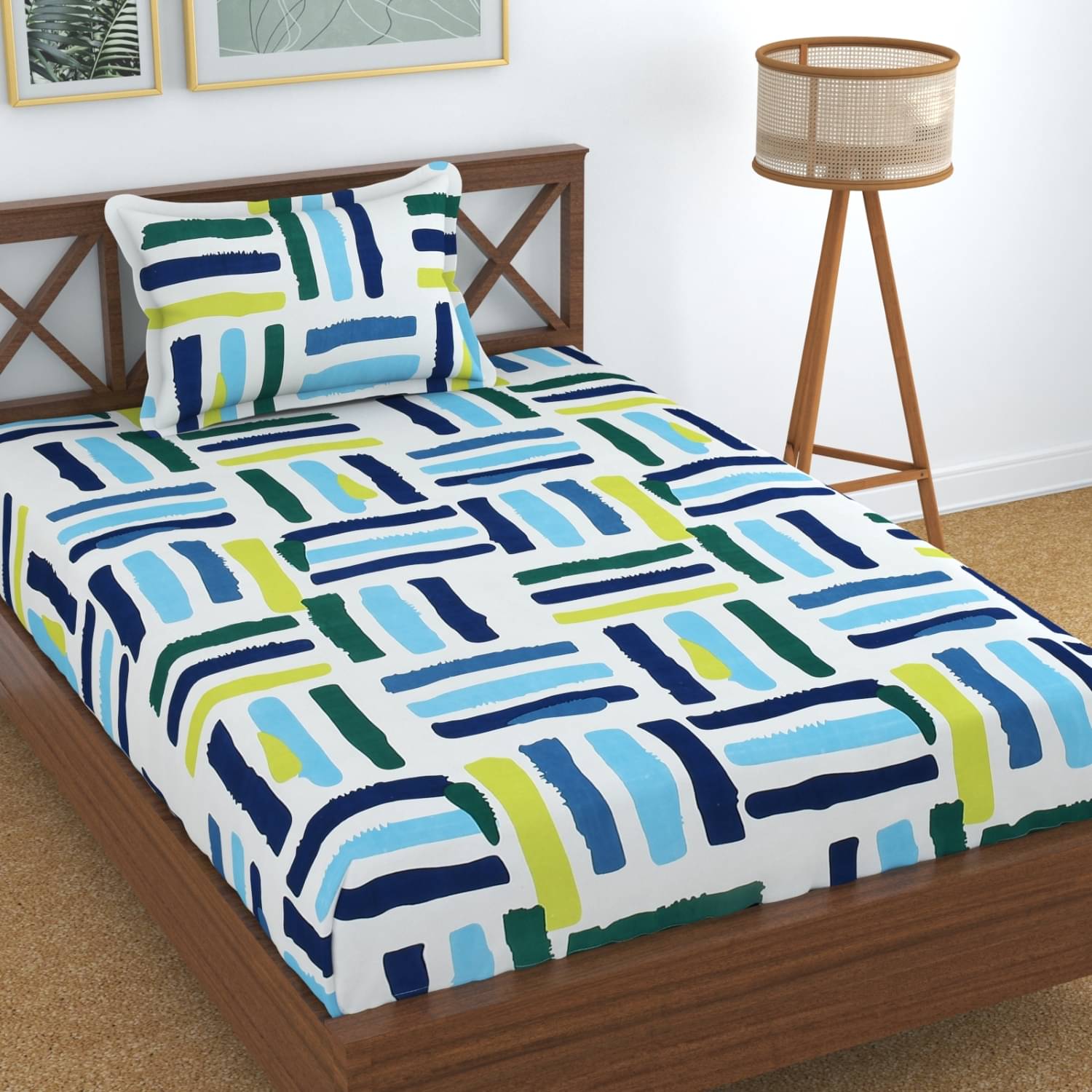 UrbanArts Microfiber 1 Single Bedsheet with 1 Pillow Cover ( White ) UrbanArts Microfiber 1 Single Bedsheet with 1 Pillow Cover ( White )