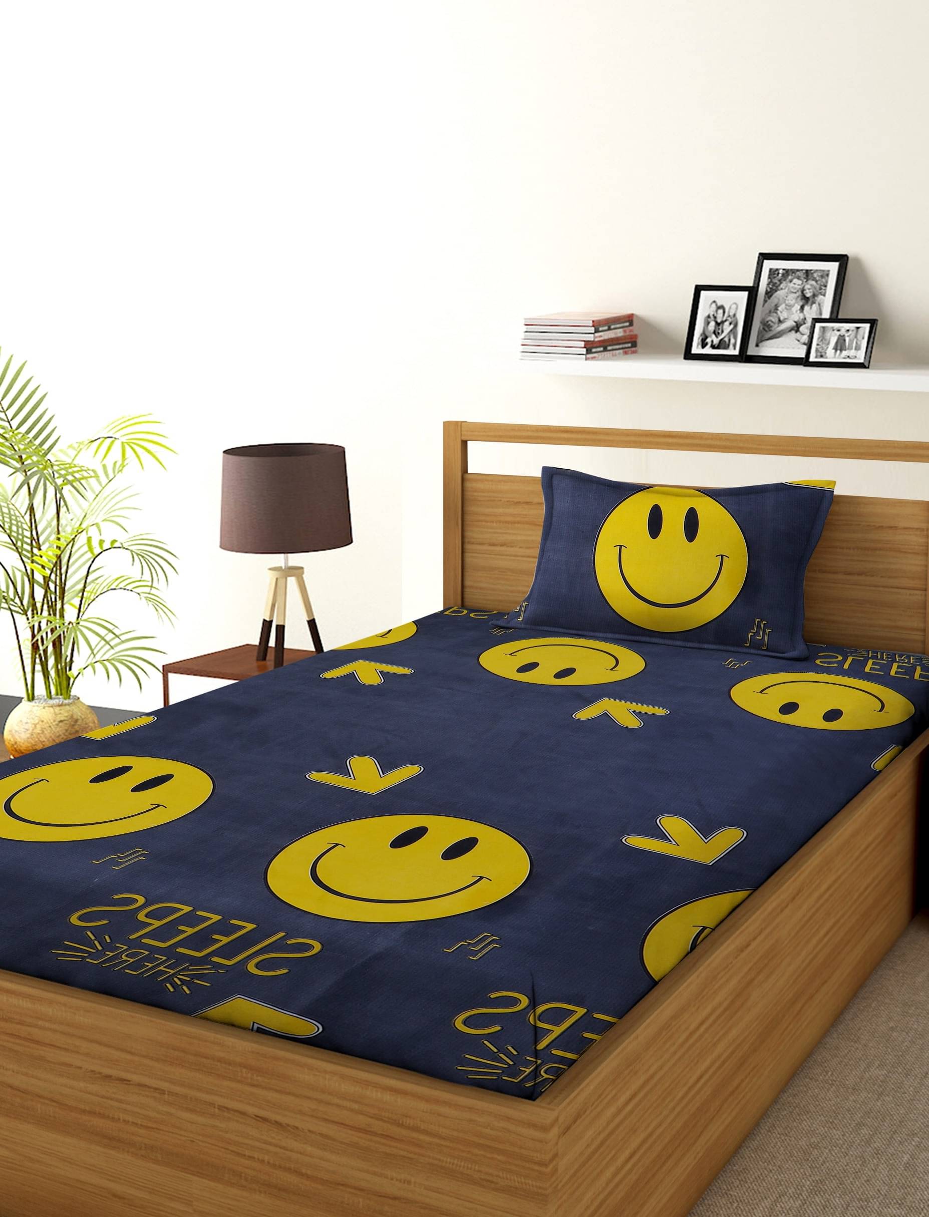     			UrbanArts Microfiber 1 Single Bedsheet with 1 Pillow Cover ( Grey )
