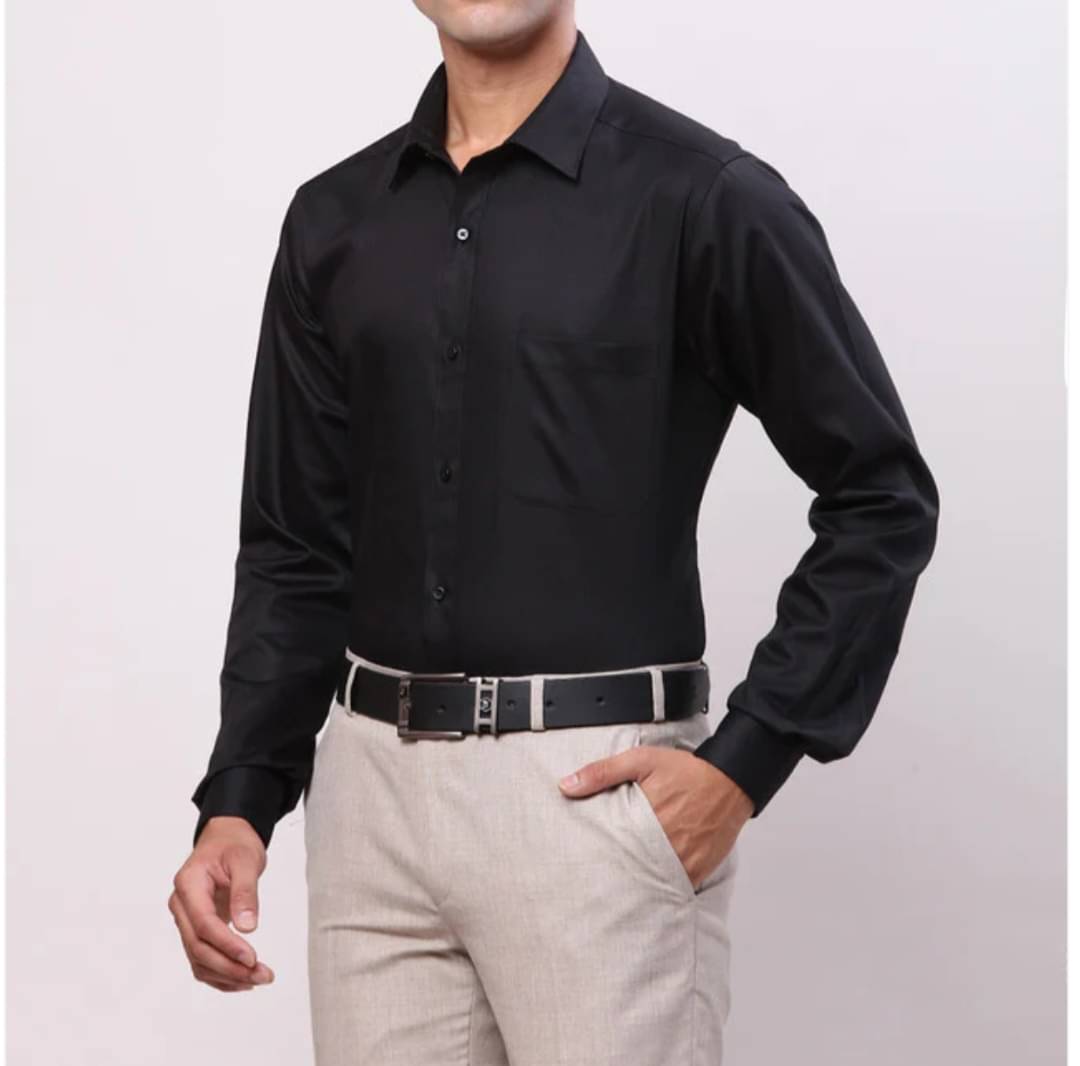 Wiz Excel Cotton Blend Regular Fit Full Sleeves Men's Formal Shirt - Black ( Pack of 1 ) Wiz Excel Cotton Blend Regular Fit Full Sleeves Men's Formal Shirt - Black ( Pack of 1 )