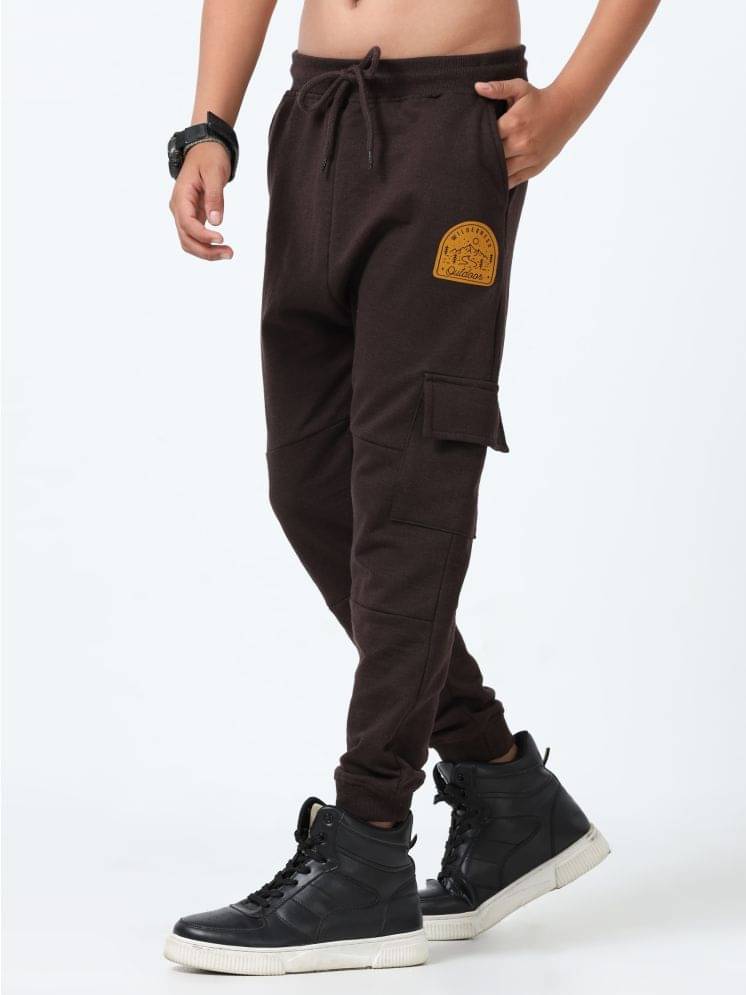     			CODEZ Pack of 1 Boys Cotton Blend Trackpant ( Brown )