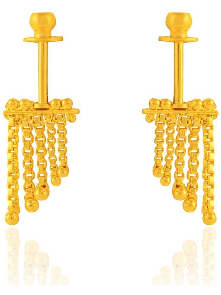     			Drashti Collection Golden Drop Earrings ( Pack of 1 )