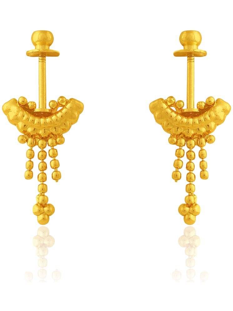     			Drashti Collection Golden Drop Earrings ( Pack of 1 )