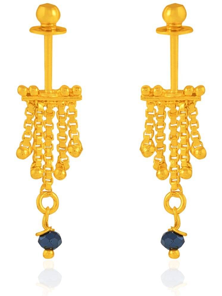     			Drashti Collection Golden Drop Earrings ( Pack of 1 )