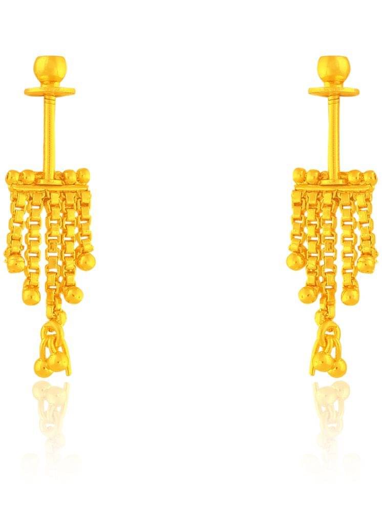     			Drashti Collection Golden Drop Earrings ( Pack of 1 )