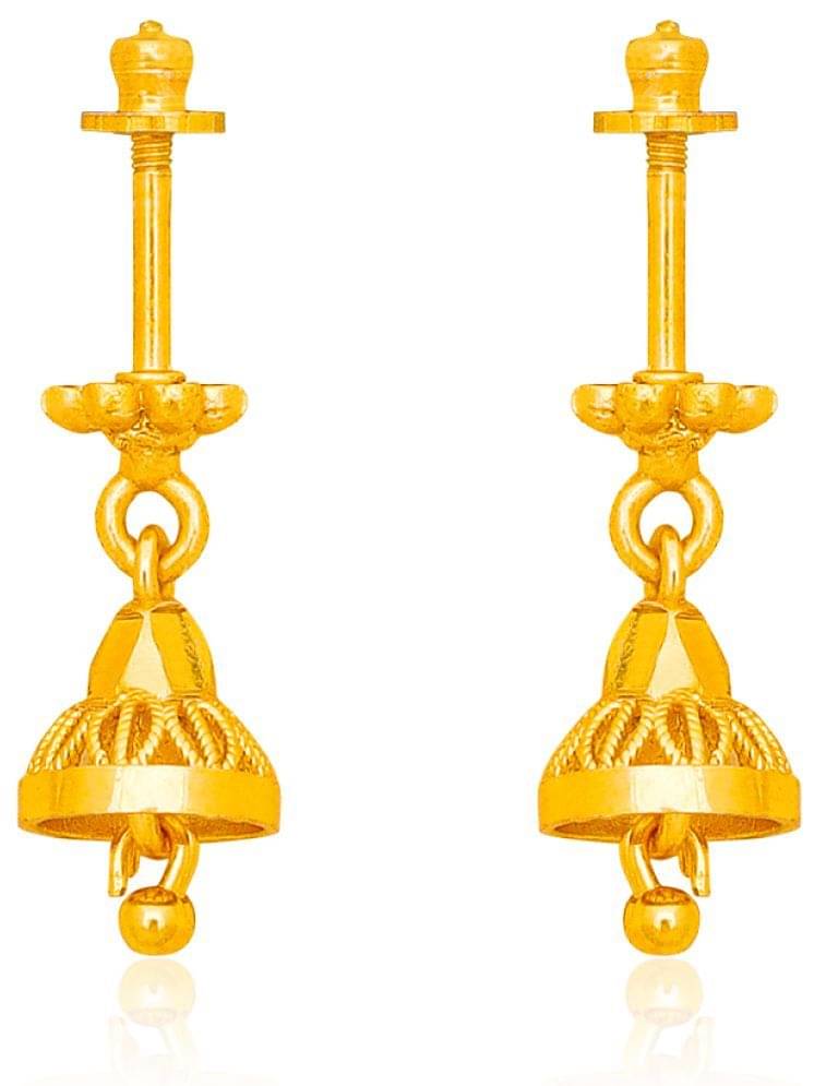     			Drashti Collection Golden Drop Earrings ( Pack of 1 )