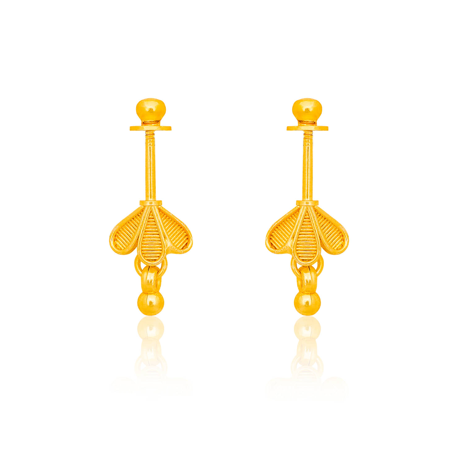     			Drashti Collection Golden Drop Earrings ( Pack of 1 )