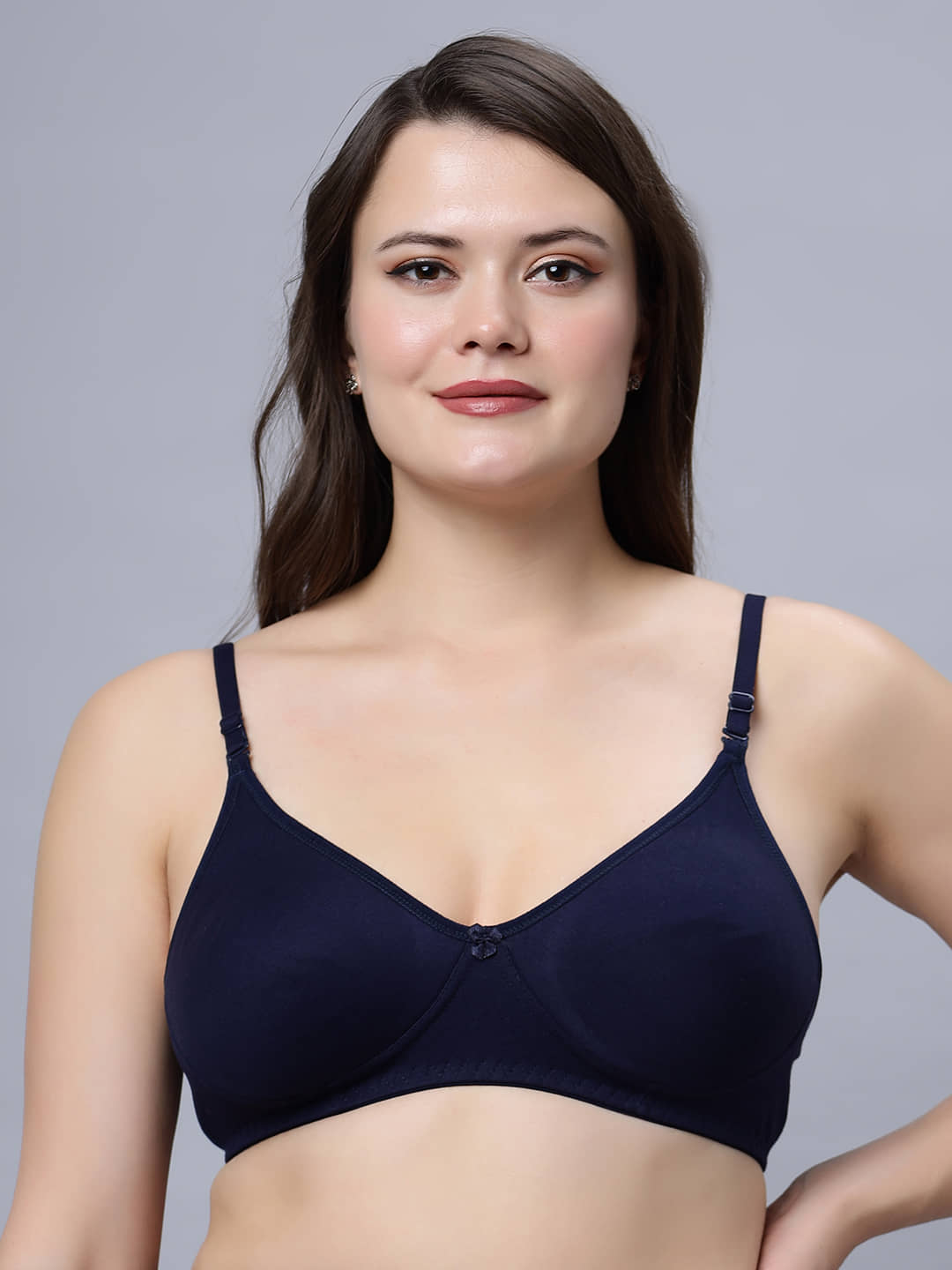 IN CARE LINGERIE Cotton Lightly Padded Women's Everyday Bra ( Navy Blue ) NAVYA_NAVYBLUE_40B