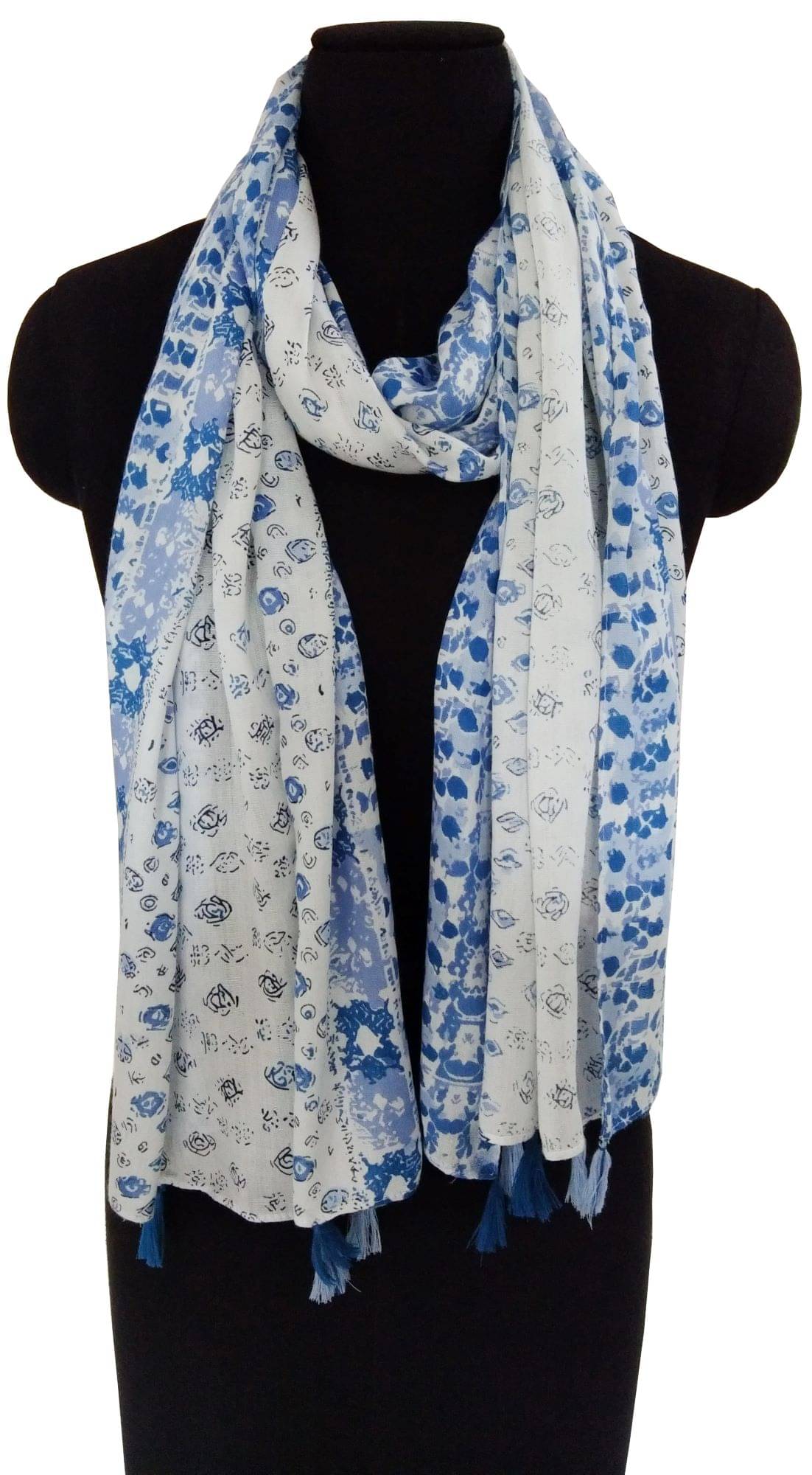     			JVNINE Blue Viscose Women's Scarf ( Pack of 1 )