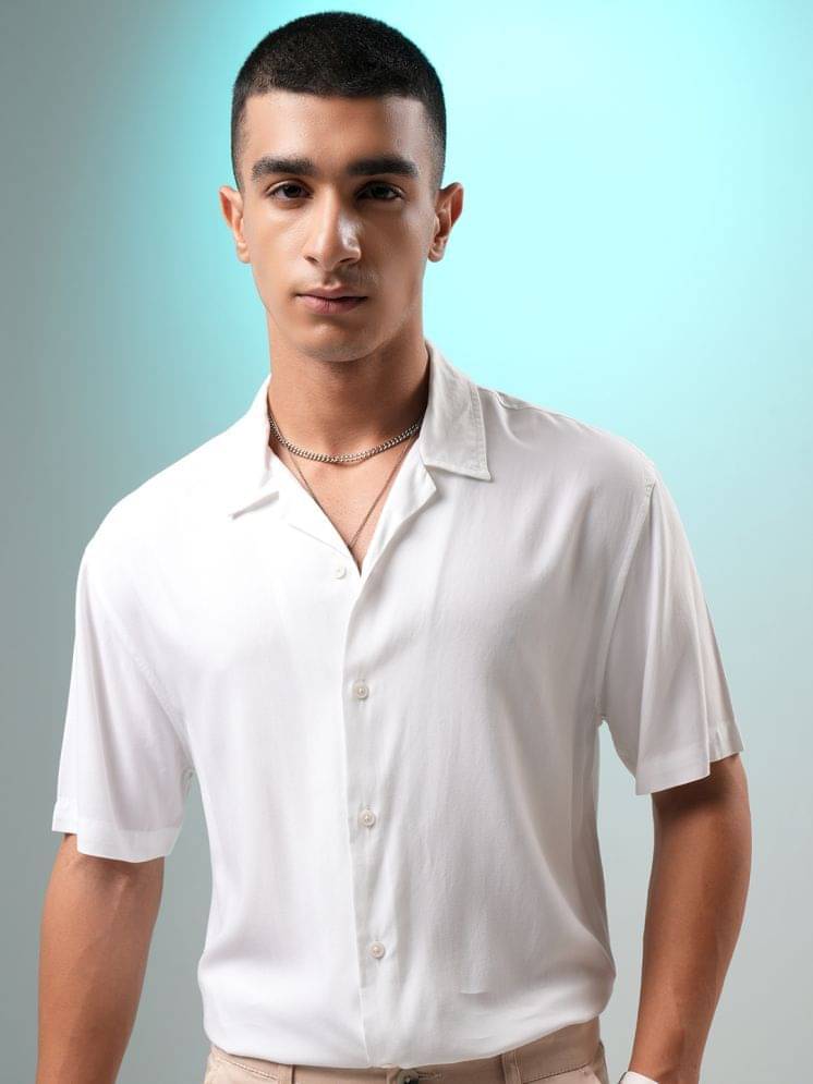 Ketch Viscose Regular Fit Solids Half Sleeves Men's Casual Shirt - White ( Pack of 1 ) Ketch Viscose Regular Fit Solids Half Sleeves Men's Casual Shirt - White ( Pack of 1 )