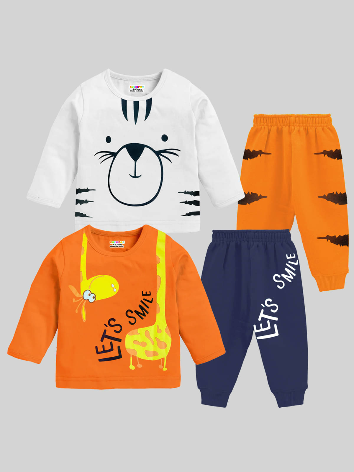    			Kuchipoo Pack of 2 Boys Cotton Blend T-Shirt & Pants Set ( Multicolor2 )