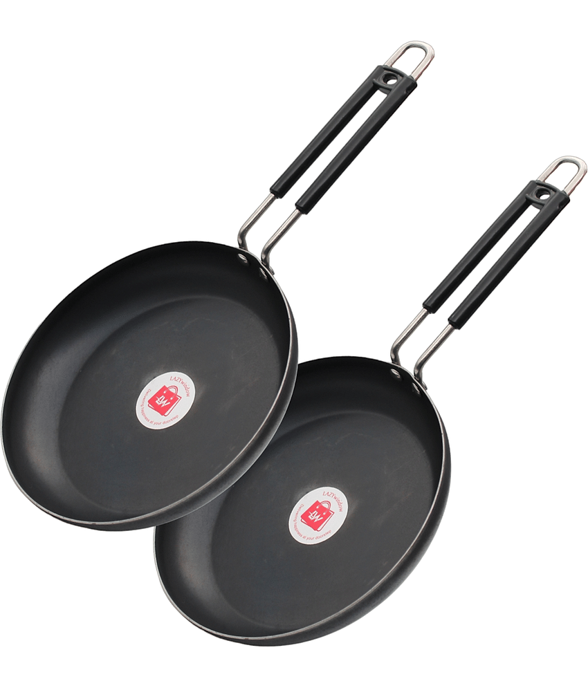 LAZYWINDOW Fry Pan Iron No Coating Fry Pan ( Pack of 2 ) - Cookware | Buy online on ZillyBuy