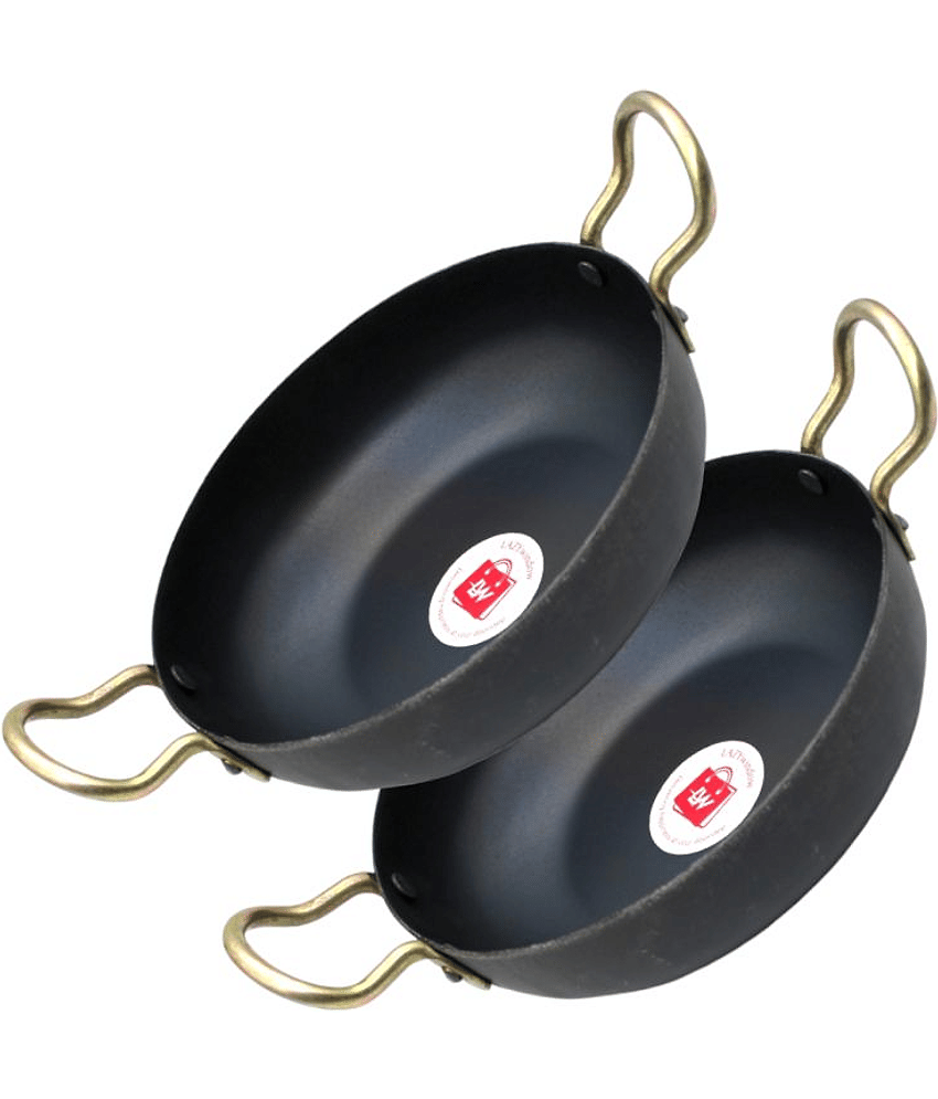 LAZYWINDOW Iron Kadhai Iron No Coating Roasting Pan ( Pack of 2 ) - Cookware | Buy online on ZillyBuy