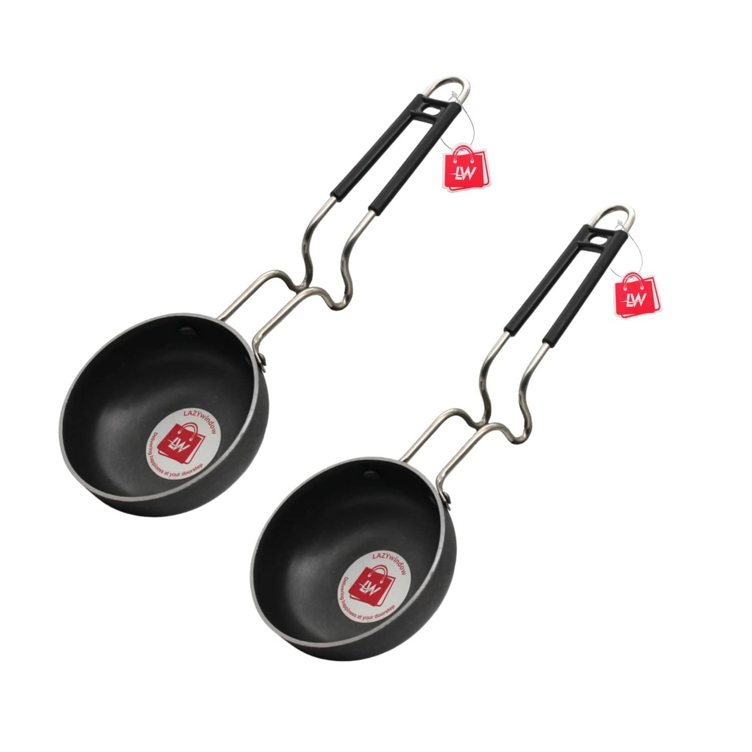     			LAZYWINDOW Iron Tadka Pan Iron No Coating Tadka Pan ( Pack of 2 )