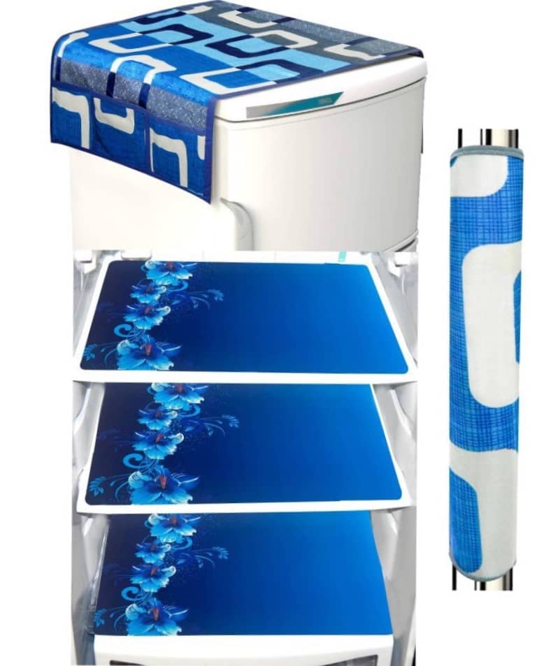 Laphino Polyester Floral Top Cover ( 97 55 ) Pack of 5 - Blue