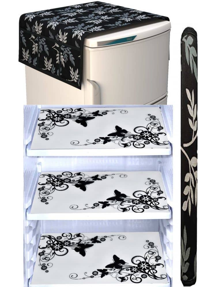 Laphino Polyester Floral Top Cover ( 97 55 ) Pack of 5 - Black