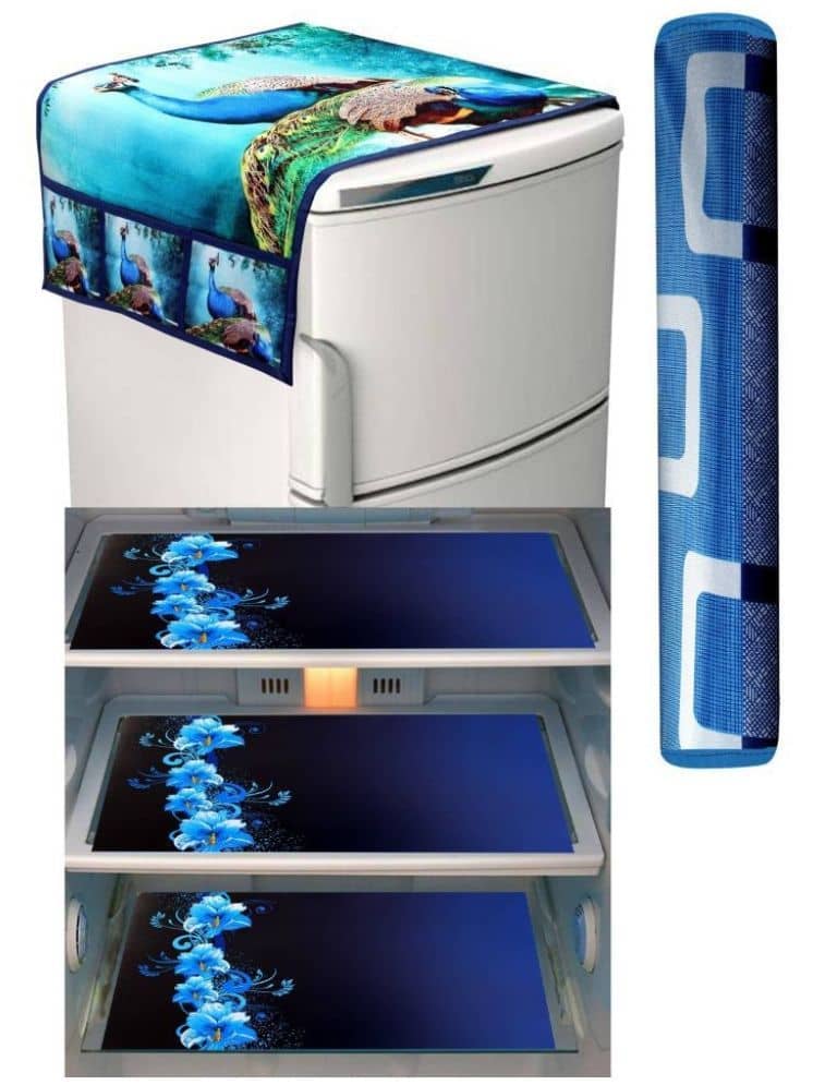 Laphino Polyester Graphic Top Cover ( 97 55 ) Pack of 5 - Blue