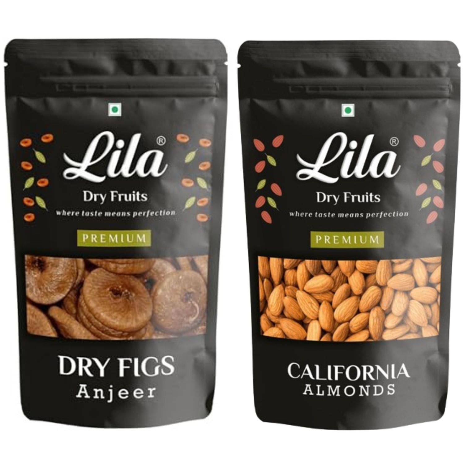 LILA DRY FRUITS Dried Anjeer & California Almonds 400g Pack Healthy Snacking Combo LILA DRY FRUITS Dried Anjeer & California Almonds 400g Pack Healthy Snacking Combo