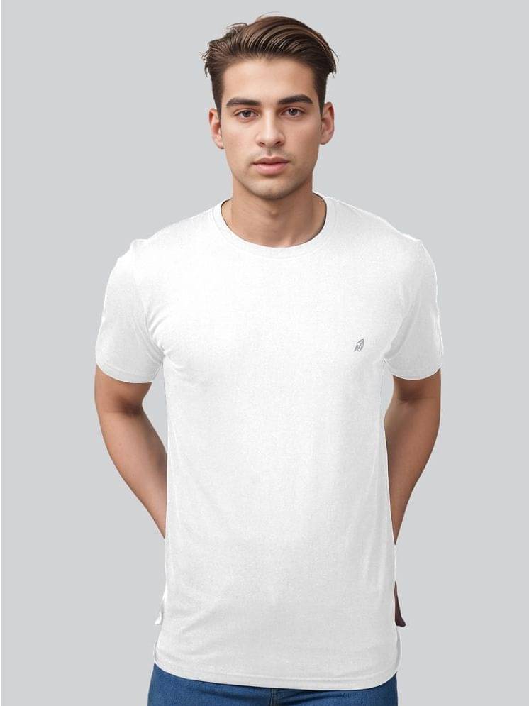 Lux Nitro Pack of 1 Cotton Blend Relaxed Fit Men's T-Shirt ( White ) Lux Nitro Pack of 1 Cotton Blend Relaxed Fit Men's T-Shirt ( White )