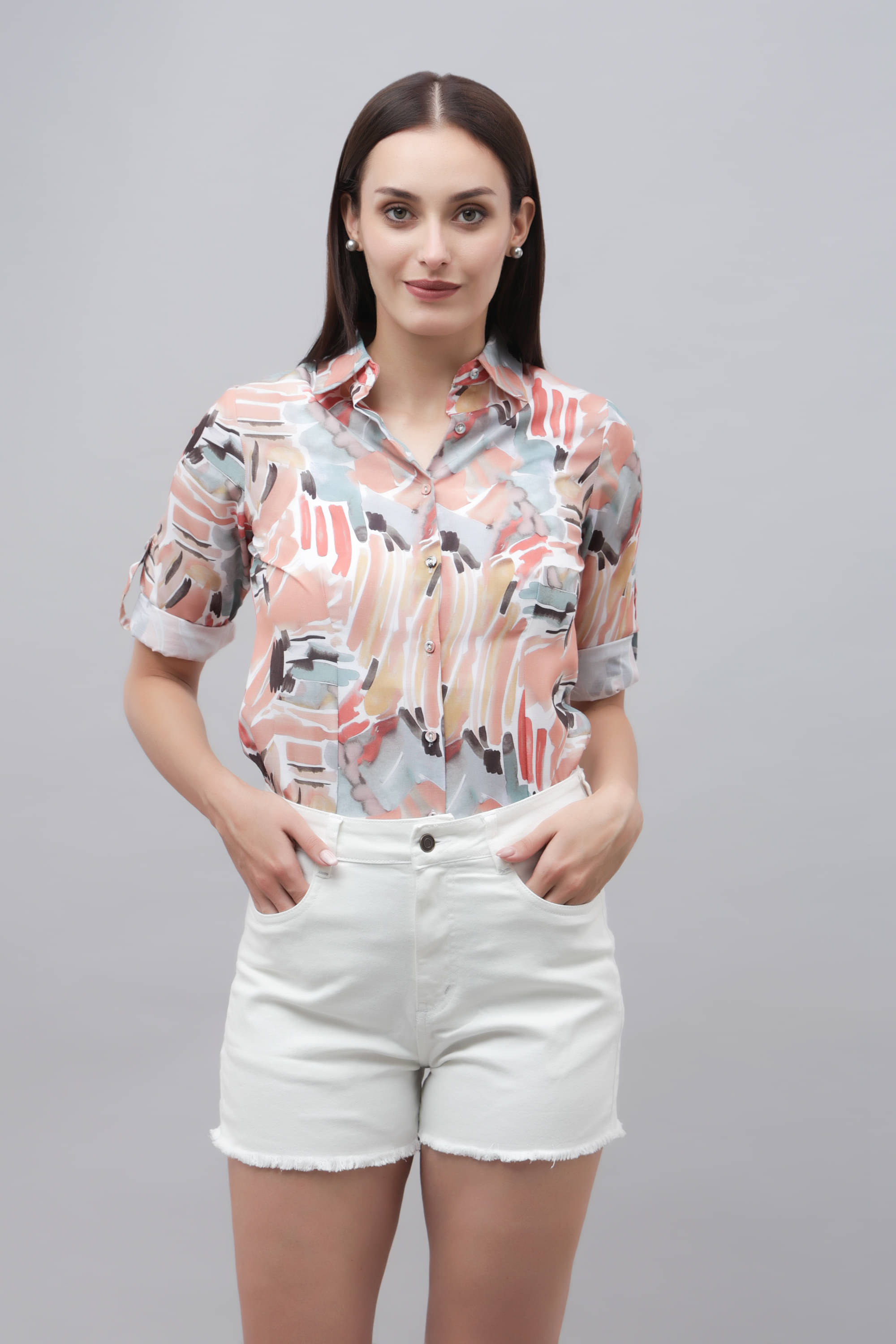 Purys Women's Linen Regular Top ( Multicolor ) Purys Women's Linen Regular Top ( Multicolor )