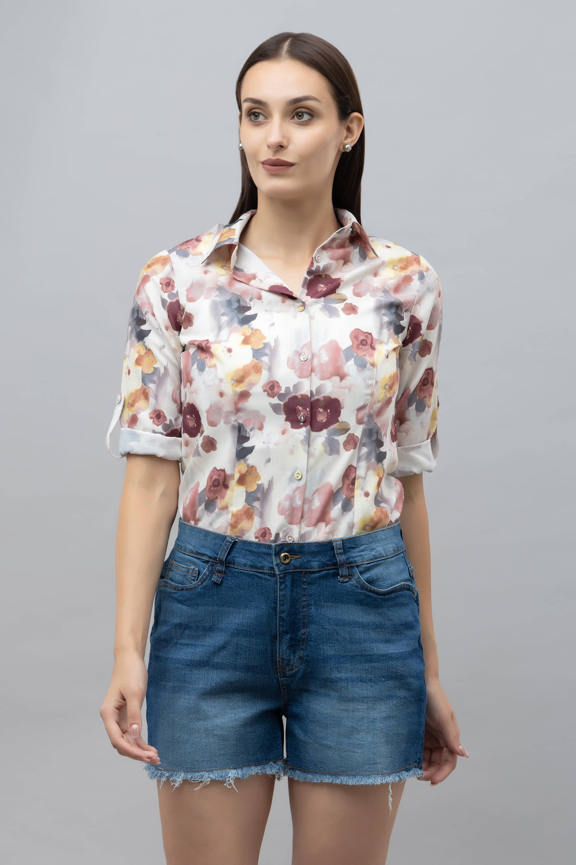     			Purys Women's Linen Regular Top ( White )