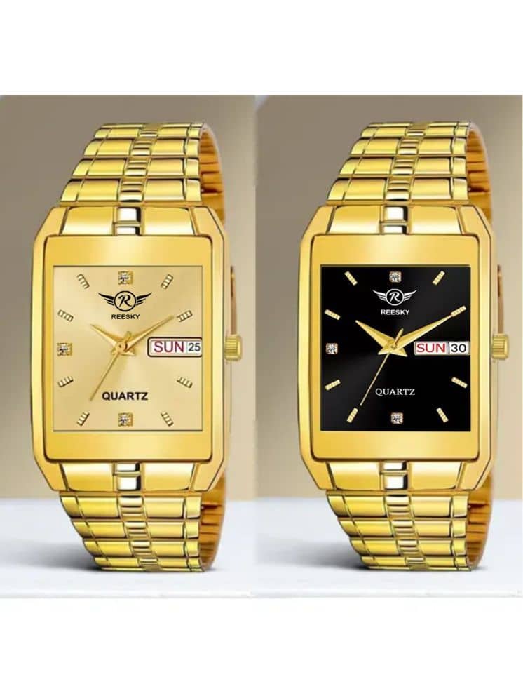 REESKY Gold Stainless Steel Analog Men's Watch