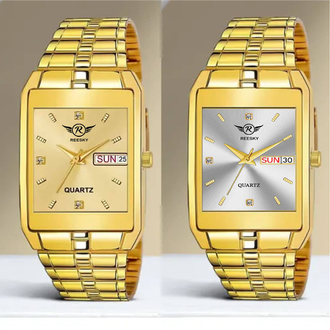 REESKY Gold Stainless Steel Analog Men's Watch
