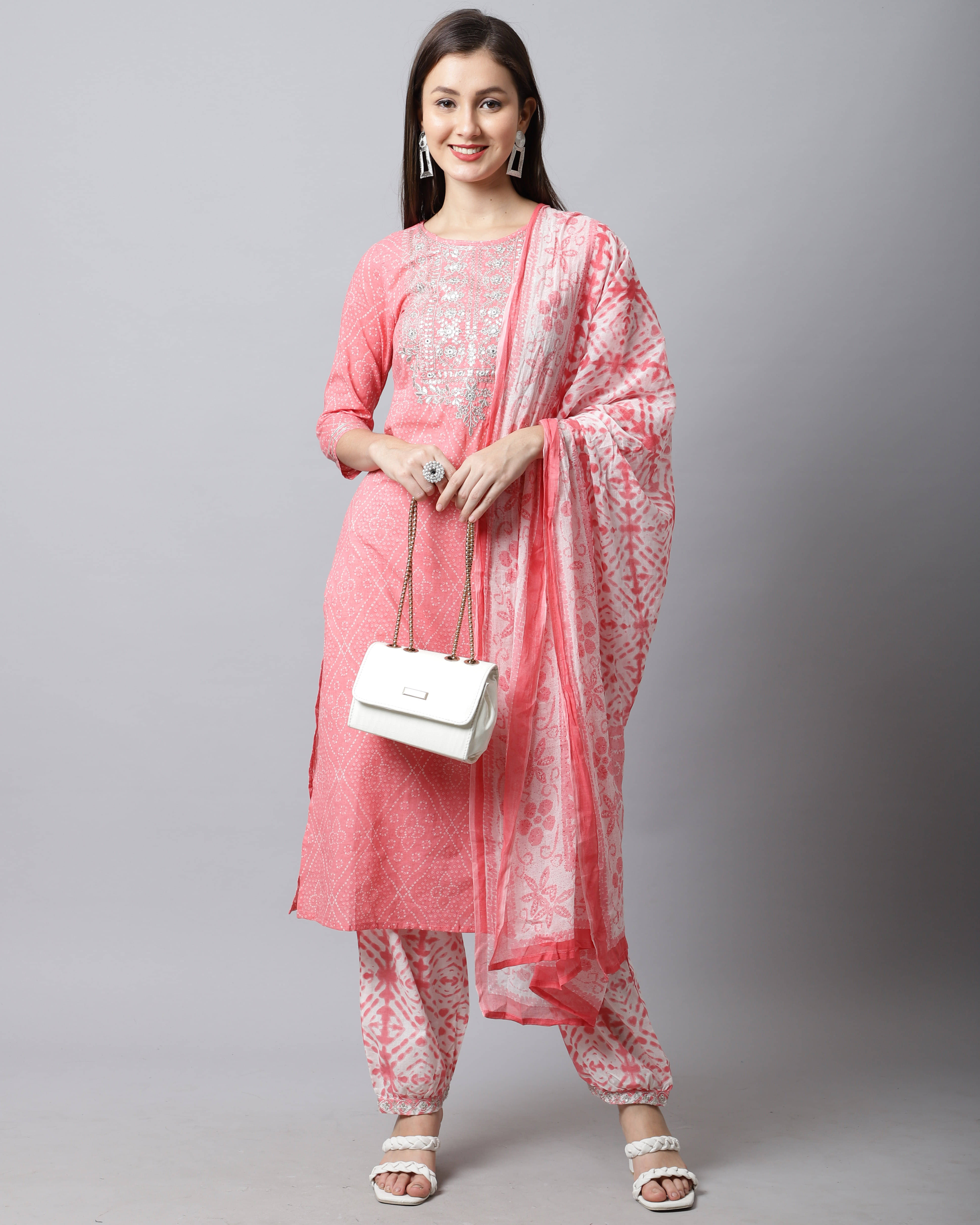 Rajnandini Cotton Printed Kurti With Pants Women's Stitched Salwar Suit - Peach ( Pack of 1 ) Rajnandini Cotton Printed Kurti With Pants Women's Stitched Salwar Suit - Peach ( Pack of 1 )