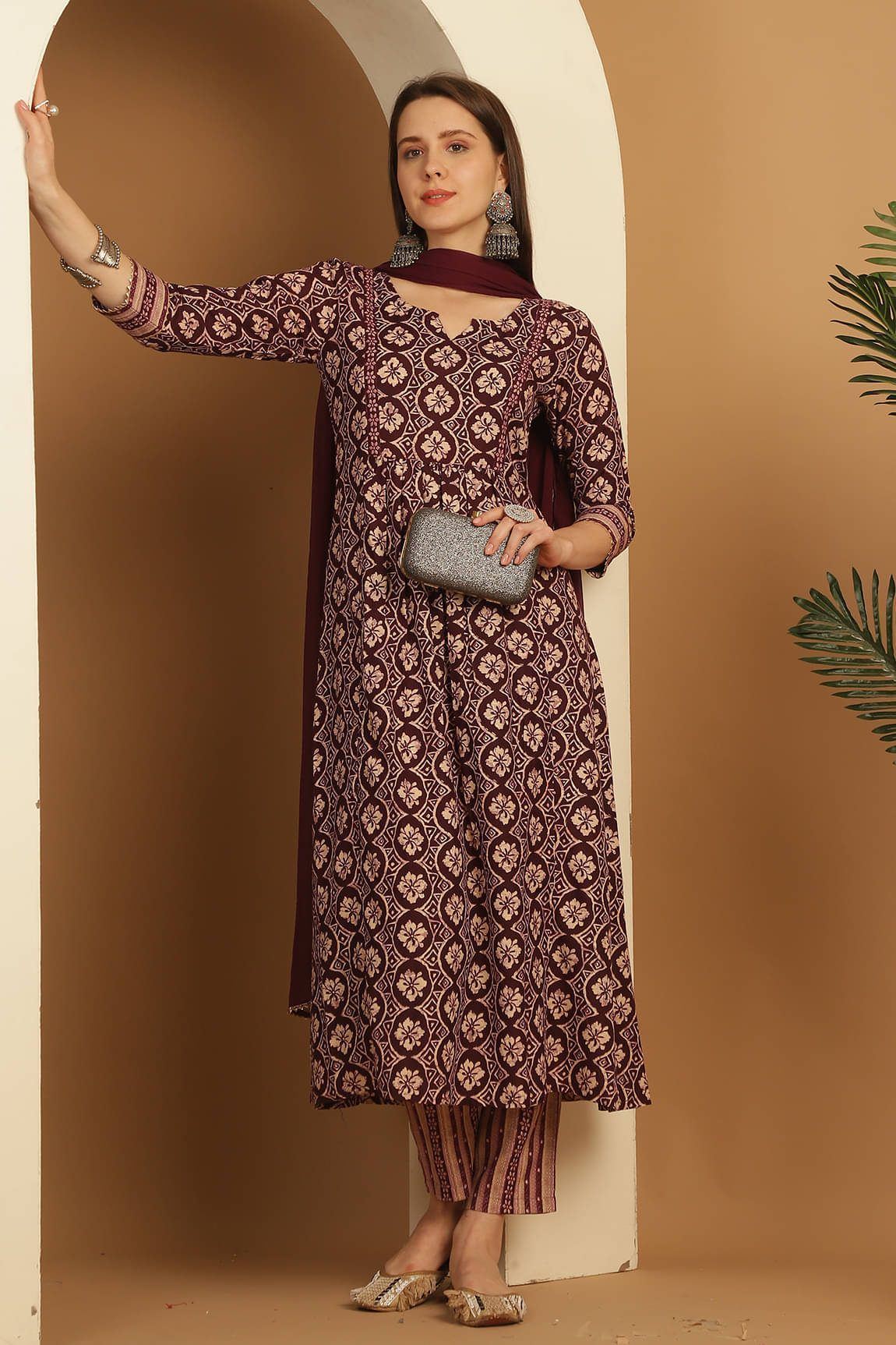Rajnandini Rayon Printed Kurti With Pants Women's Stitched Salwar Suit - Multicolor ( Pack of 1 )     			Rajnandini Rayon Printed Kurti With Pants Women's Stitched Salwar Suit - Multicolor ( Pack of 1 )