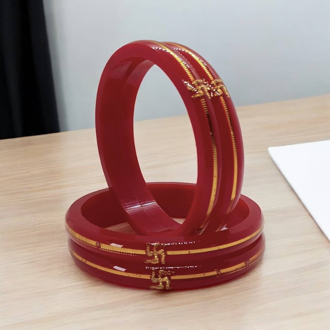     			SUNISKA Red Bangle Set ( Pack of 4 )