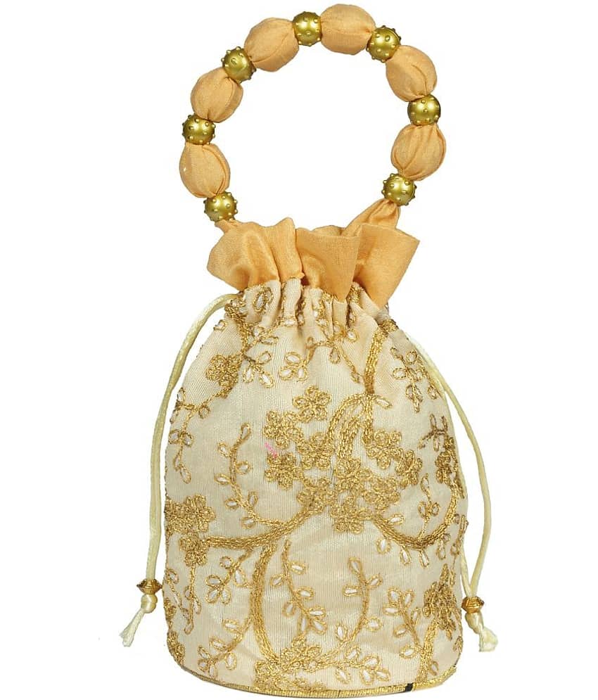 Sunvika House Gold Silk Potli - Handbags | Buy online on ZillyBuy