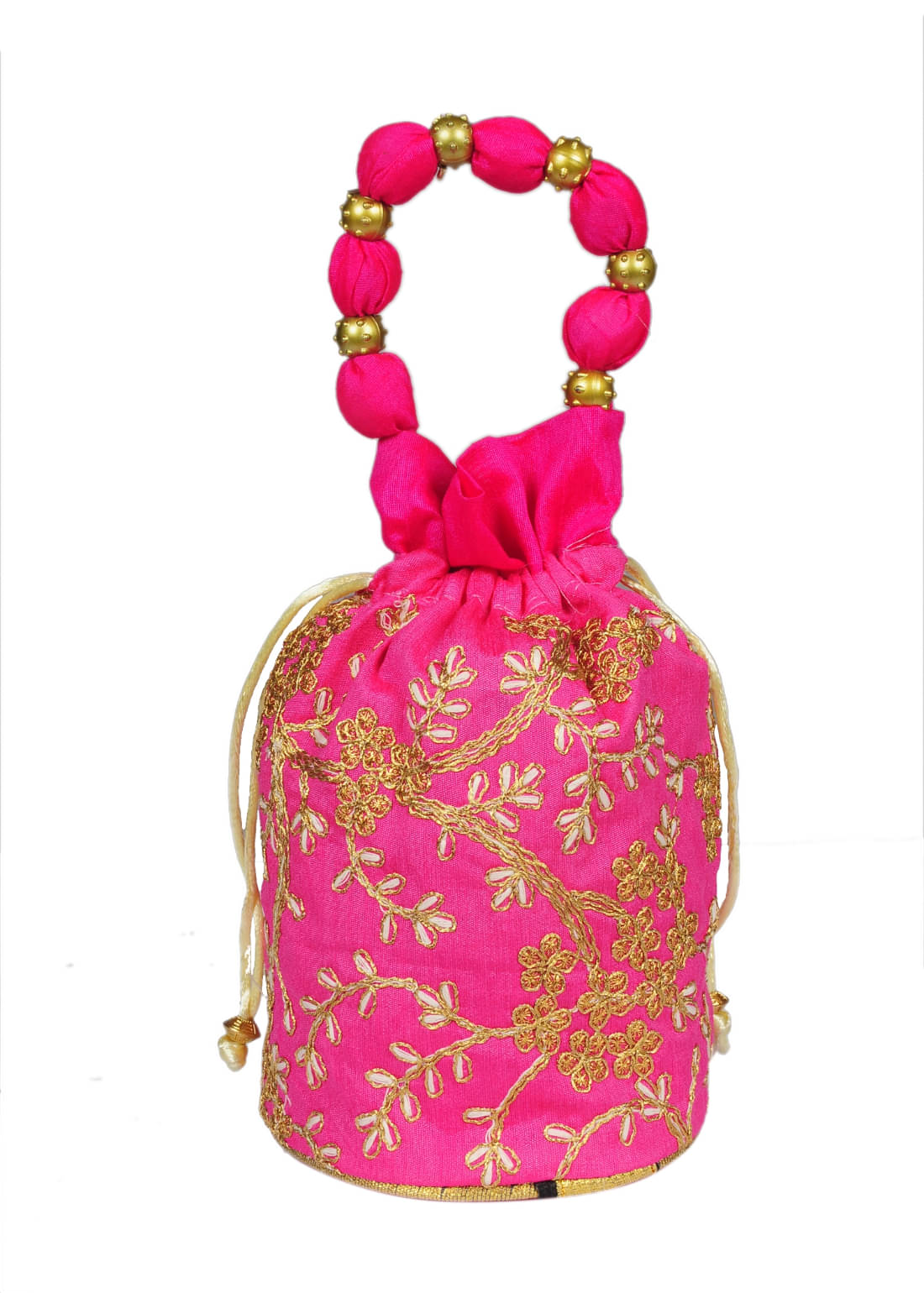     			Sunvika House Magenta Silk Potli