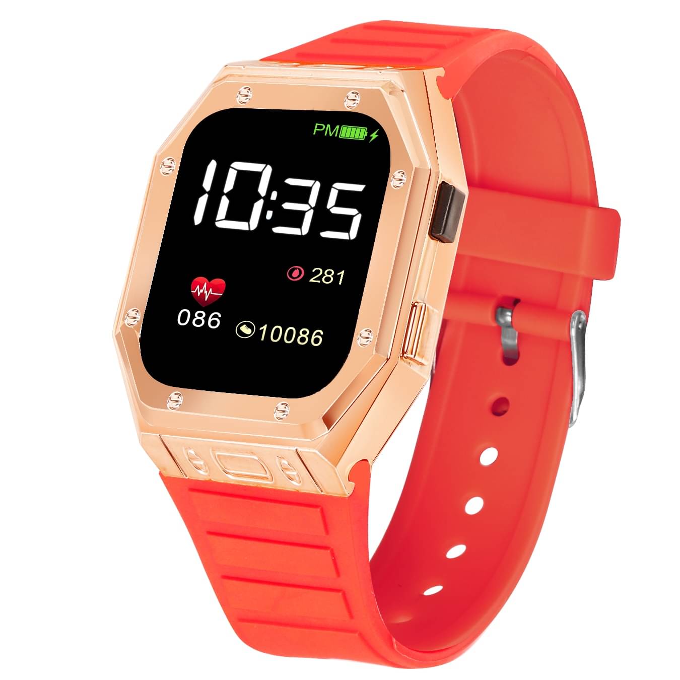     			THMT Red Silicon Digital Men's Watch