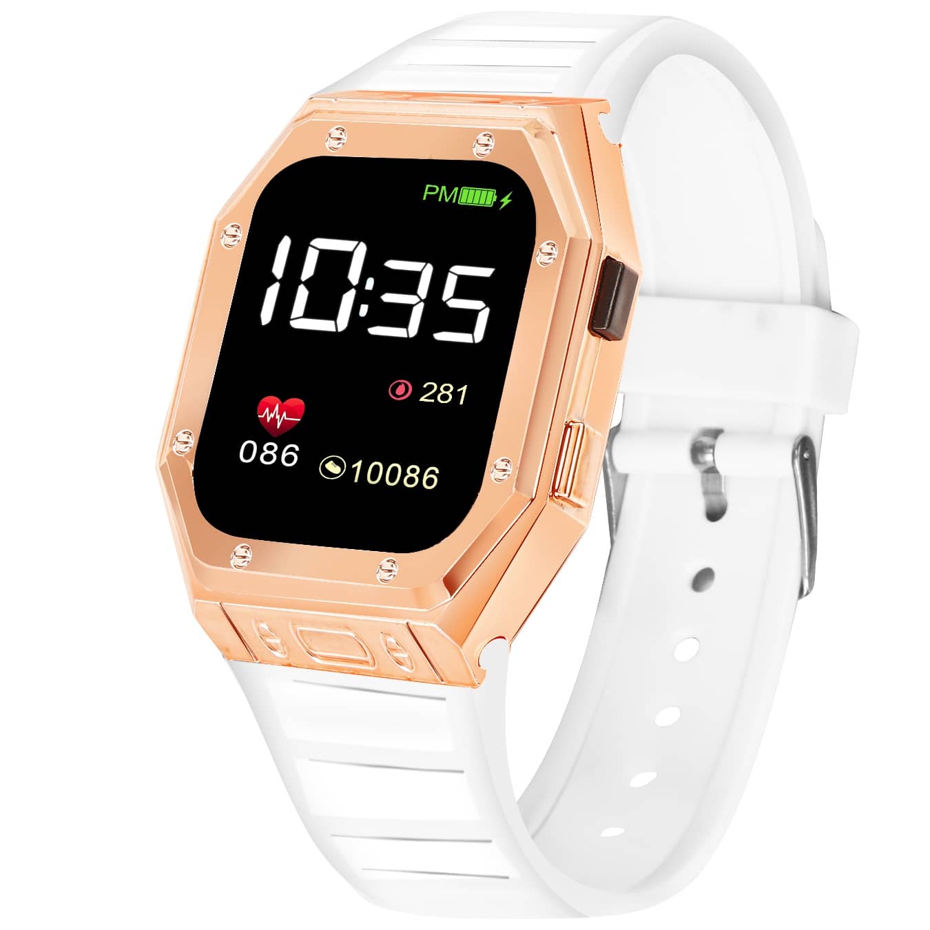 THMT White Silicon Digital Men's Watch