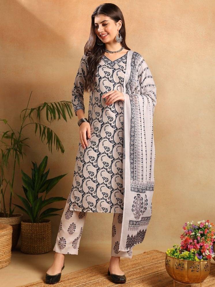 Vaamsi Rayon Printed Kurti With Pants Women's Stitched Salwar Suit - Navy Blue ( Pack of 1 )     			Vaamsi Rayon Printed Kurti With Pants Women's Stitched Salwar Suit - Navy Blue ( Pack of 1 )