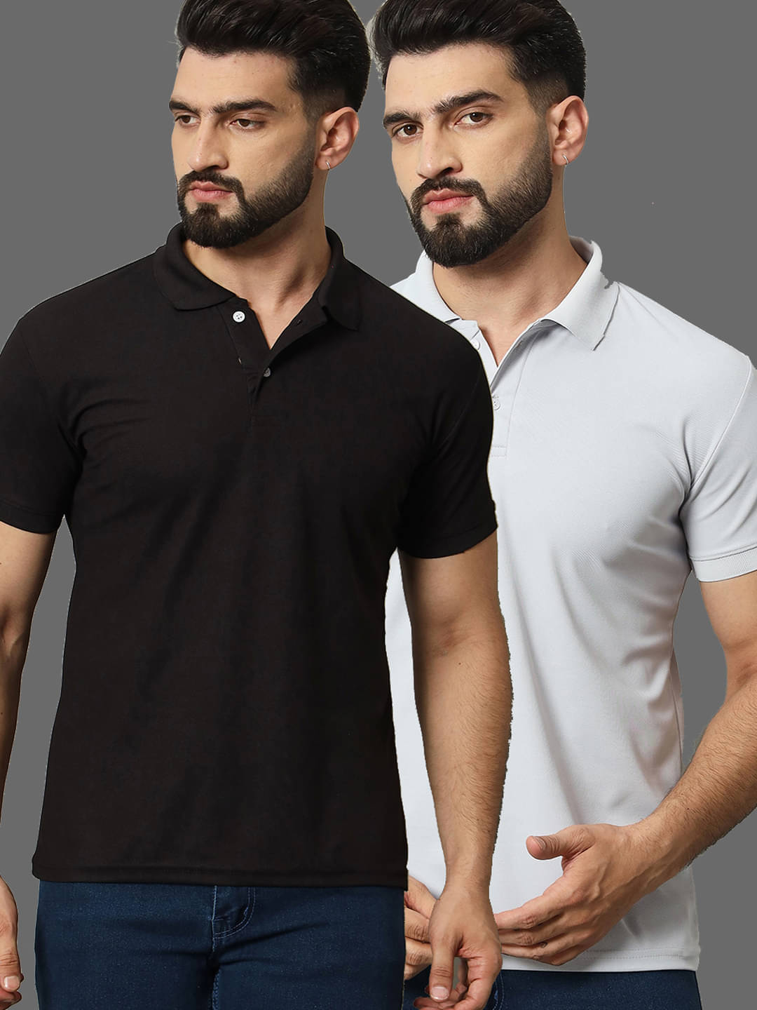 connan Pack of 2 Cotton Blend Regular Fit Solid Half Sleeves Men's Polo T Shirt ( Black ) connan Pack of 2 Cotton Blend Regular Fit Solid Half Sleeves Men's Polo T Shirt ( Black )