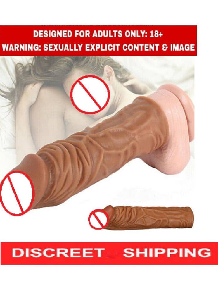 7Inch Realistic Tik Take Brown Color Sexual Penis Cover For Time Delay And Girth Increase - Penis Sleeve For Men + Free Kaamraj Lubricant