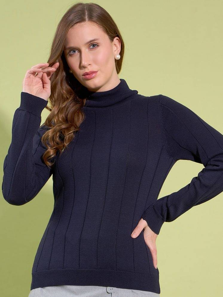 98 Degree North Cotton High Neck Women's Pullovers - Navy (Pack of 1) 98 Degree North Cotton High Neck Women's Pullovers - Navy (Pack of 1)