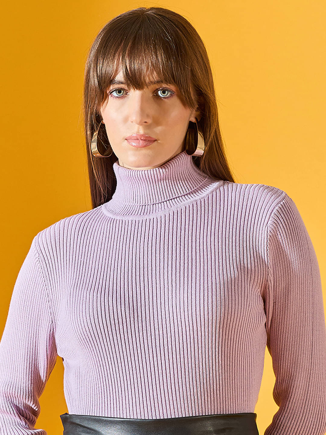 98 Degree North Women Cotton High Neck Pullover ( Purple )     			98 Degree North Women Cotton High Neck Pullover ( Purple )