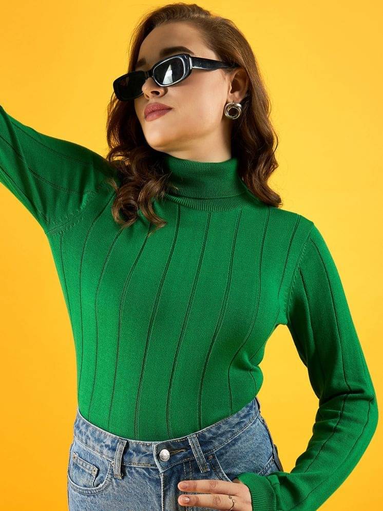 98 Degree North Cotton High Neck Women's Pullovers - Green (Pack of 1) 98 Degree North Cotton High Neck Women's Pullovers - Green (Pack of 1)