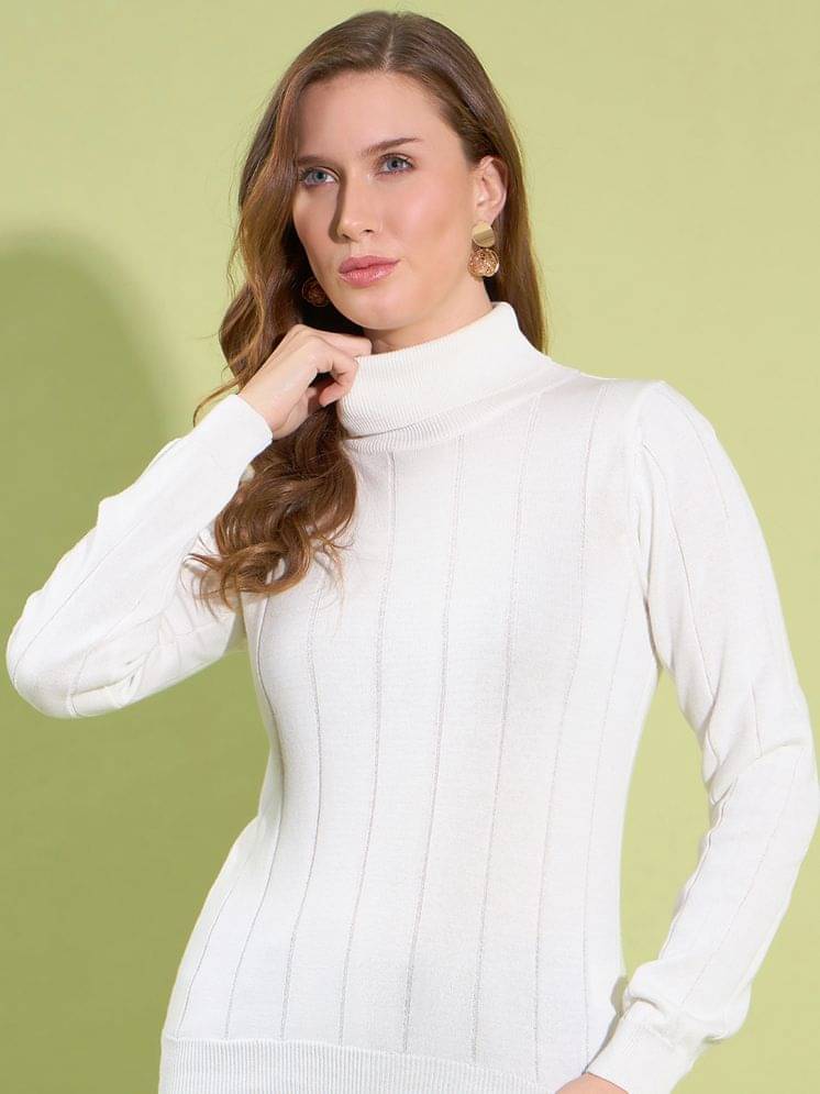 98 Degree North Women Cotton High Neck Pullover ( White ) 98 Degree North Women Cotton High Neck Pullover ( White )