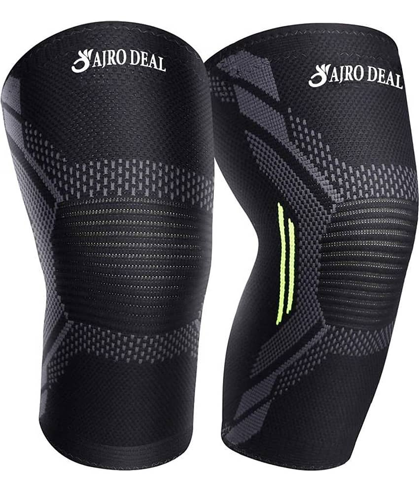 AJRO DAEL Black Knee Support ( Pack of 2 ) - Sports and Fitness Equipment | Buy online on ZillyBuy