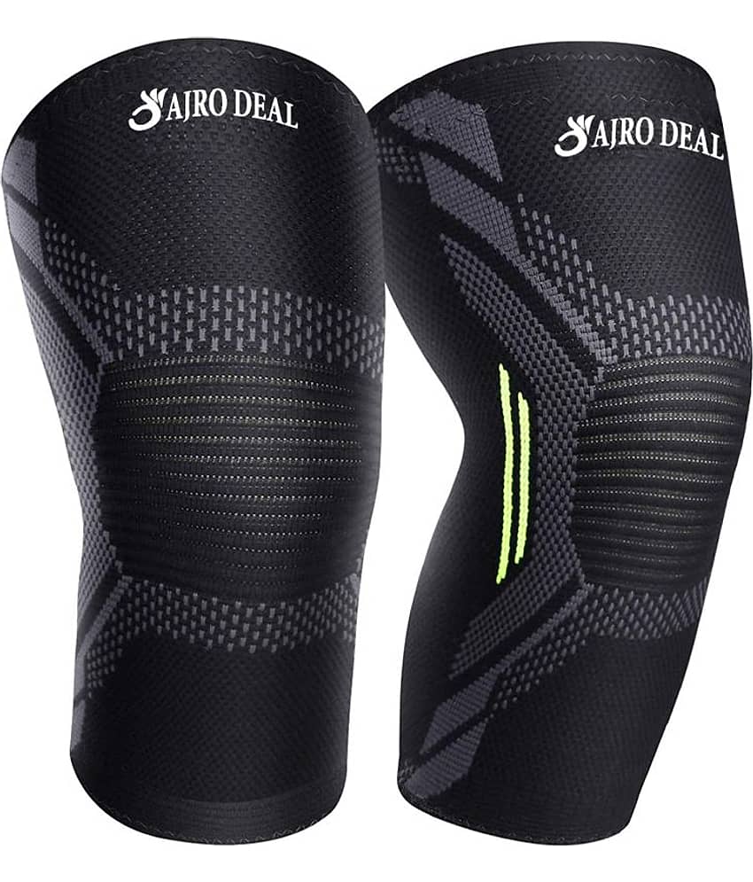AJRO DAEL Black Knee Support ( Pack of 2 ) - Sports and Fitness Equipment | Buy online on ZillyBuy