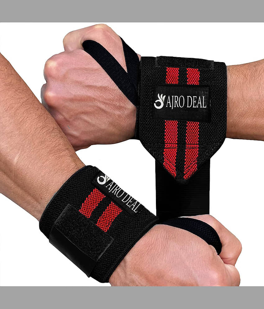 AJRO DEAL Black & Red Neoprene Wrist Wrap ( Pack of 2 ) - Sports and Fitness Equipment | Buy online on ZillyBuy