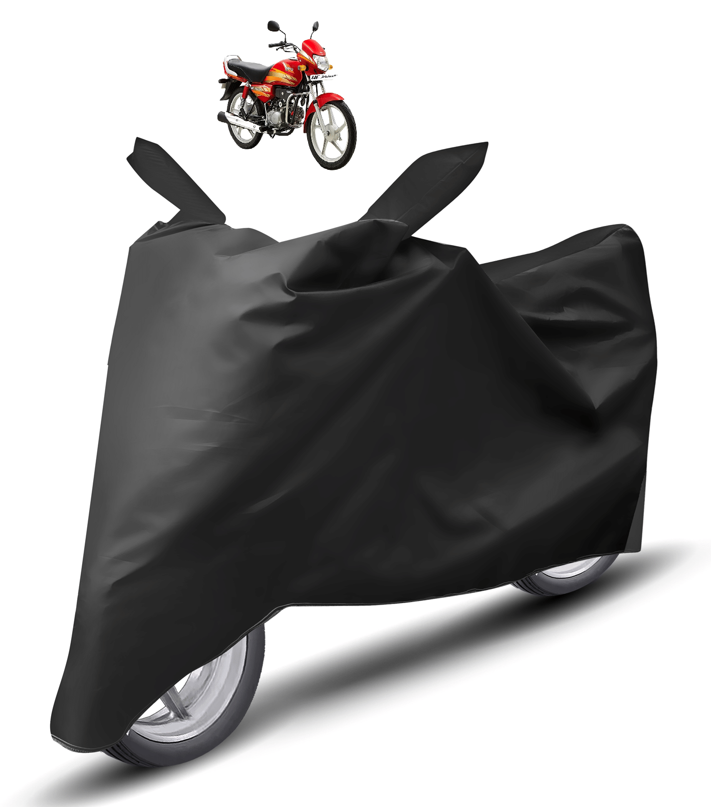 Auto Hub Bike Body Cover for Hero HF Deluxe ( Pack of 1 ) , Black Auto Hub Bike Body Cover for Hero HF Deluxe ( Pack of 1 ) , Black