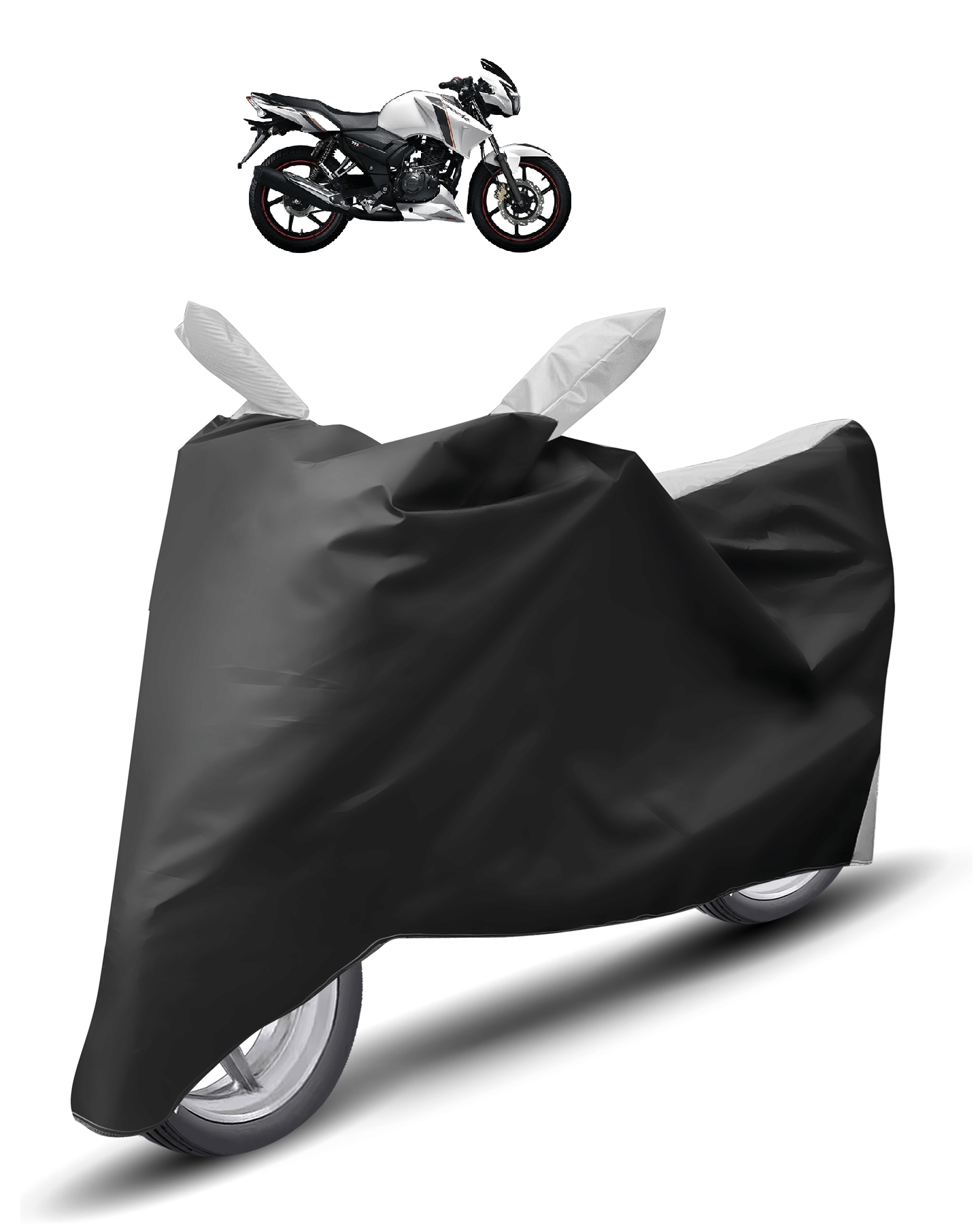 Auto Hub Bike Body Cover for TVS Apache RTR 160 ( Pack of 1 ) , Silver
