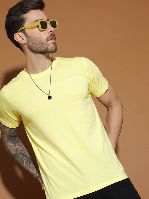 EPPE Pack of 1 Cotton Regular Fit Men's T-Shirt ( Ecru Melange ) EPPE Pack of 1 Cotton Regular Fit Men's T-Shirt ( Ecru Melange )