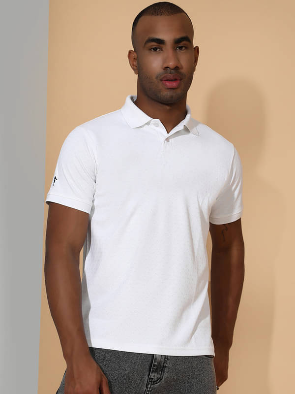    			EPPE Pack of 1 Polyester Slim Fit Solid Half Sleeves Men's Polo T Shirt ( White )