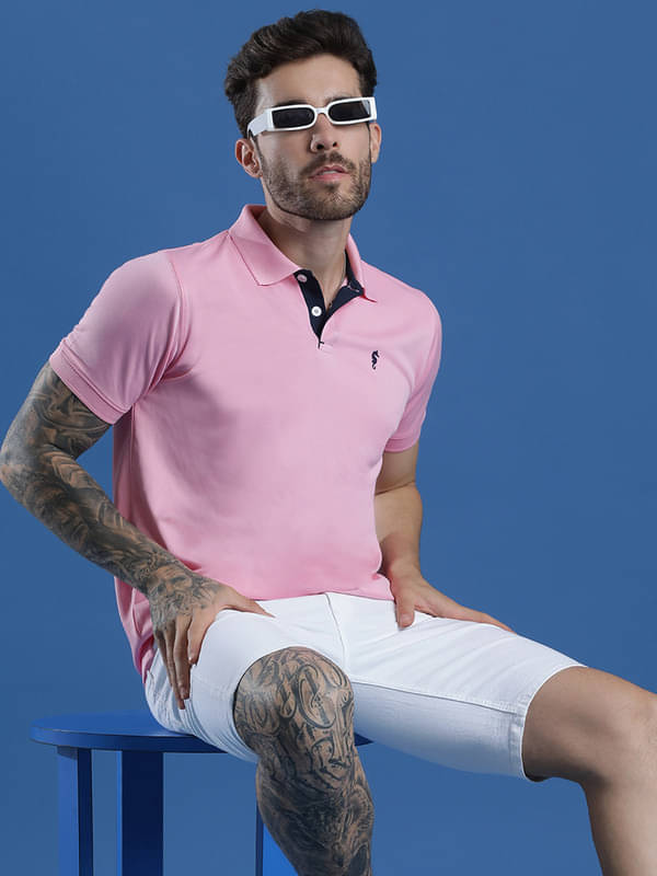 EPPE Pack of 1 Polyester Slim Fit Solid Half Sleeves Men's Polo T Shirt ( Pink ) EPPE Pack of 1 Polyester Slim Fit Solid Half Sleeves Men's Polo T Shirt ( Pink )
